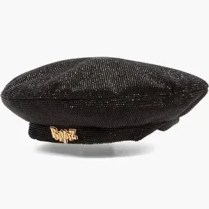 NWT Cult Gaia x Bratz Yasmin Hat Cult Gaia x Bratz Beret Newsboy Cap Hat Black Yasmin  main image 4